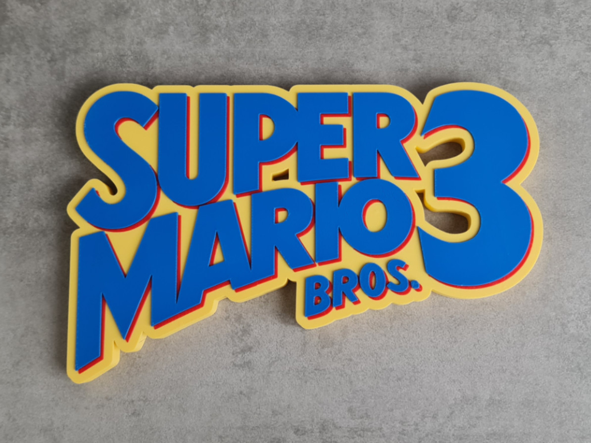Super Mario Bros 3 Logo / Sign 3D Printed Wall Decor gallery