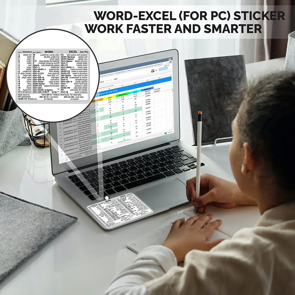 Windows PC Laptop Microsoft Word Excel Reference Guide Keyboard Shortcut Sticker gallery