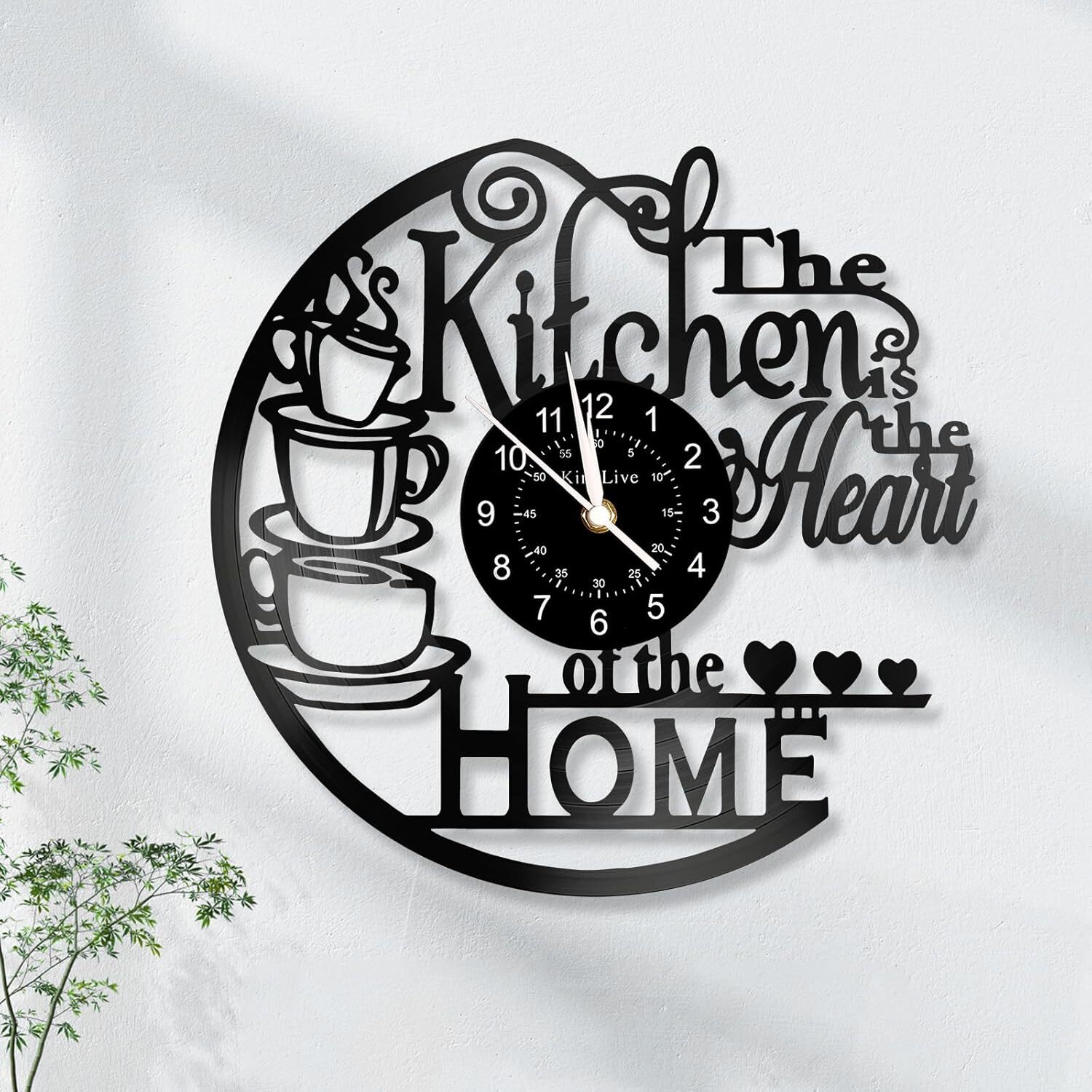 12 Inch Kitchen Vinyl Record Wall Clock,Coffee Wall Decor for Office Living Room gallery