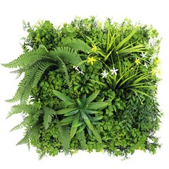 20×20″ Artificial Grass Mats 3D Mixed Plant Wall Hedge Decor Privacy Fence Panel