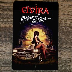 Elvira Macabre Mobile 1958 Ford Thunderbird 8×12 Metal Wall Sign Poster