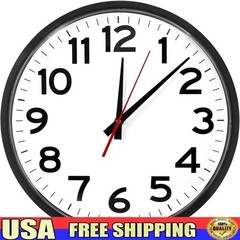Atomic Wall Clock Silent 14 Inch Easy Read Battery Powered Indoor Outdoor New