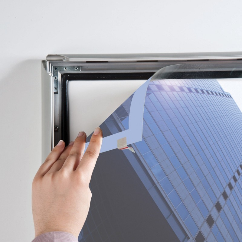 Lockable Weatherproof Front Loading Snap Poster Picture Frame Aluminum Silver gallery