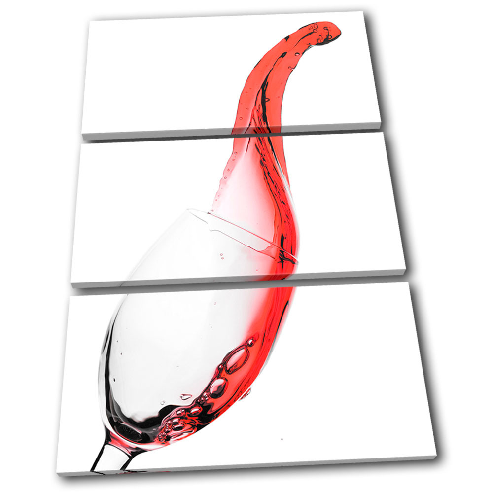Wine Glass Food Kitchen TREBLE CANVAS WALL ART Picture Print VA gallery