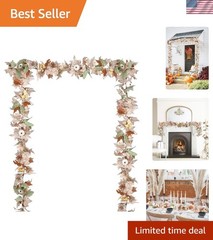 Fall Maple Leaf Garland, 5.9Ft Hanging Vine Artificial Autumn Foliage for Tha…