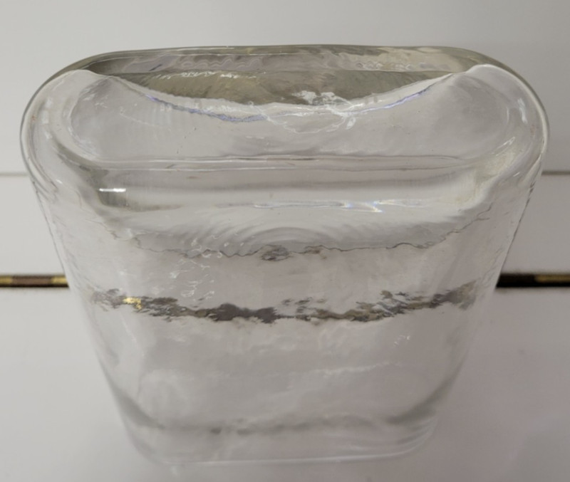 RECTANGULAR CLEAR GLASS VASE ROUNDED EDGES 6.25 BY 5.5 BY 3 INCHES gallery