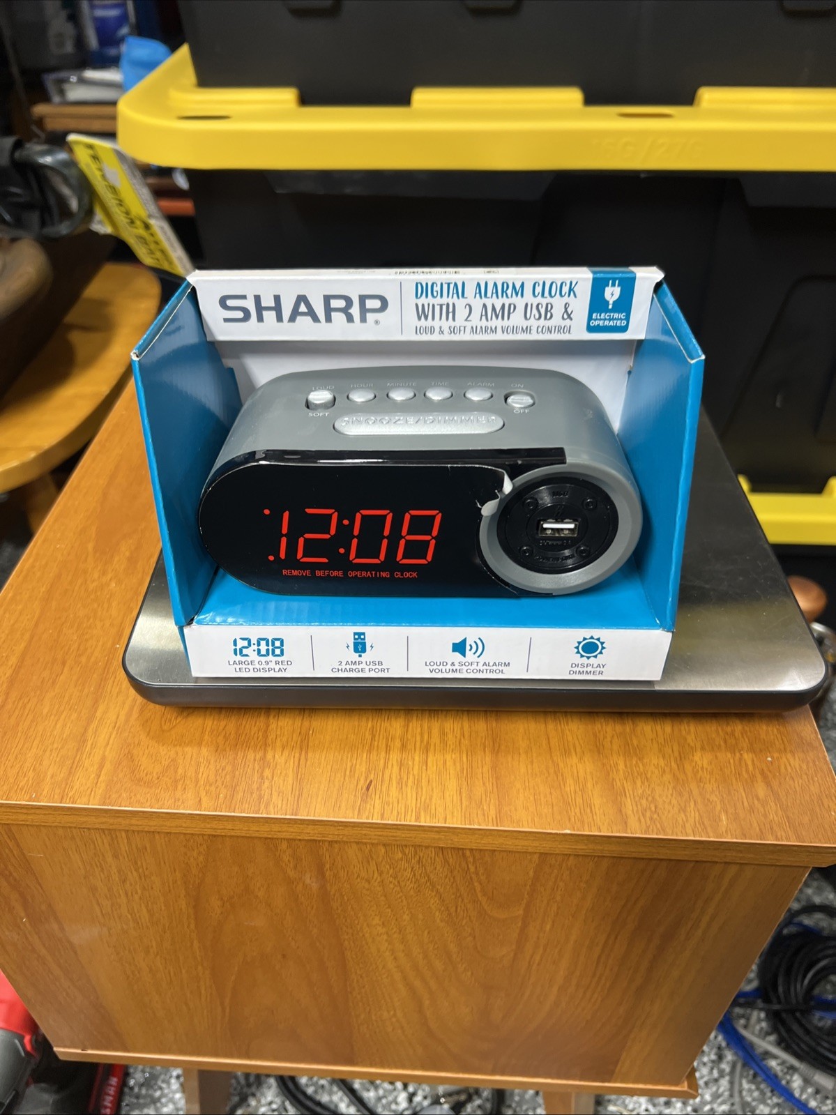Sharp Digital Alarm Clock, 2 AMP High-Speed USB Charging Port, SPC547 gallery