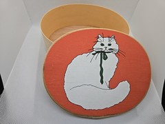 Vtg Cottagecore Balsa Wood Nesting Stackable Box Hand Painted Cats Replacement