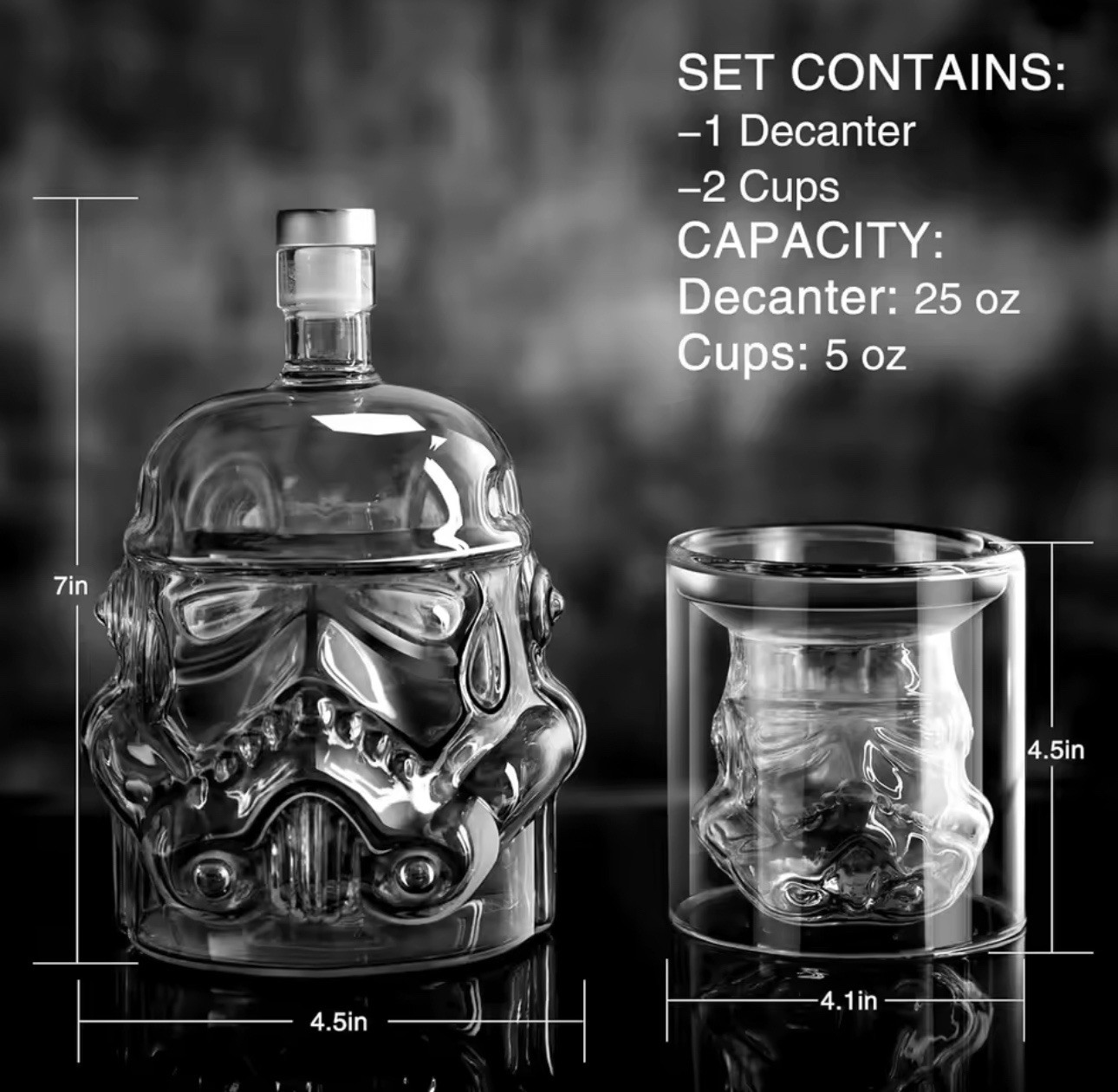 Stormtrooper Whiskey Decanter Set 750ml with 2 Glasses gallery