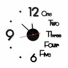 3D Large Wall Clock Mirror Surface Modern DIY Sticker Office Home Shop Decor US