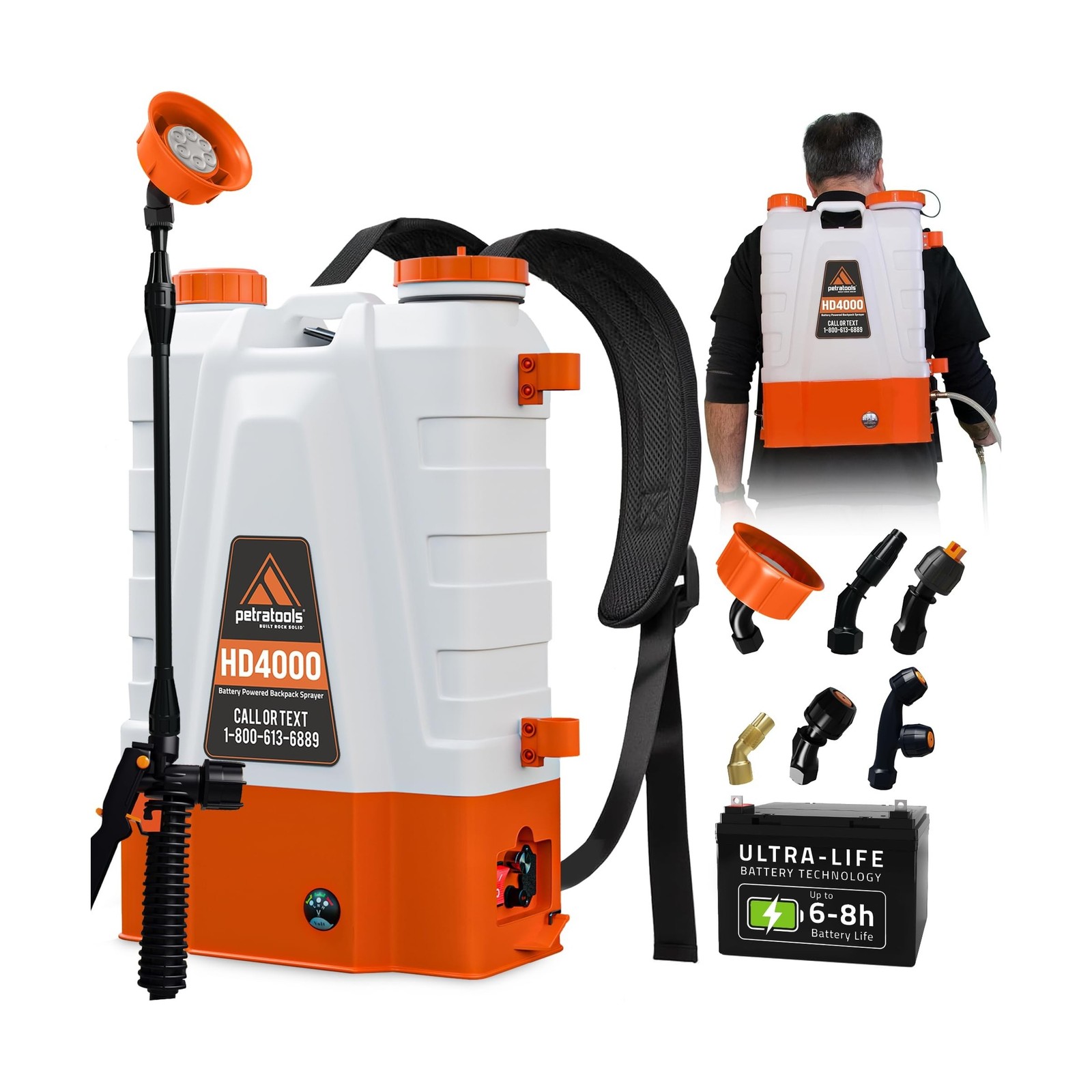PetraTools Battery Powered Backpack Sprayer 4 Gallon - 6 Hours Long Battery L... gallery