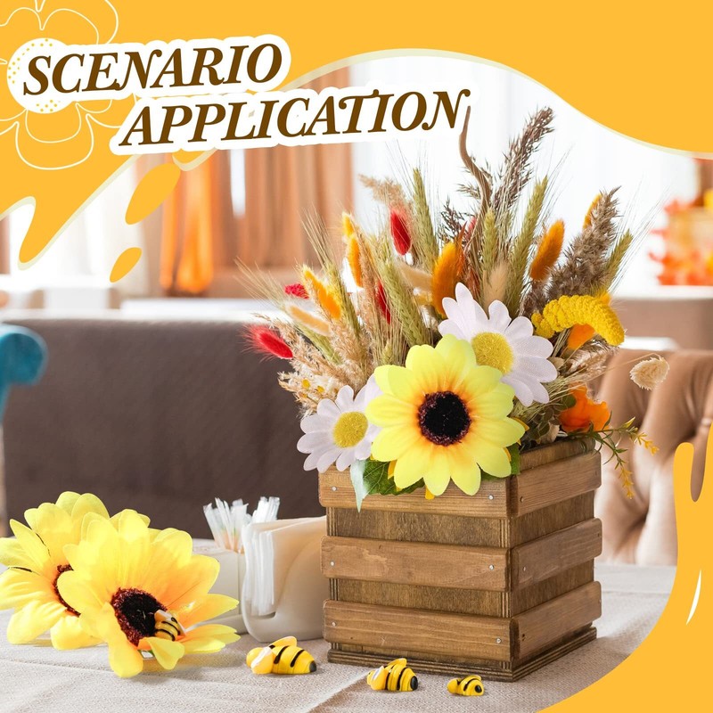 165 Pcs Mini Sunflower Heads with Tiny Bees Faux Flowers for Crafts Decor gallery