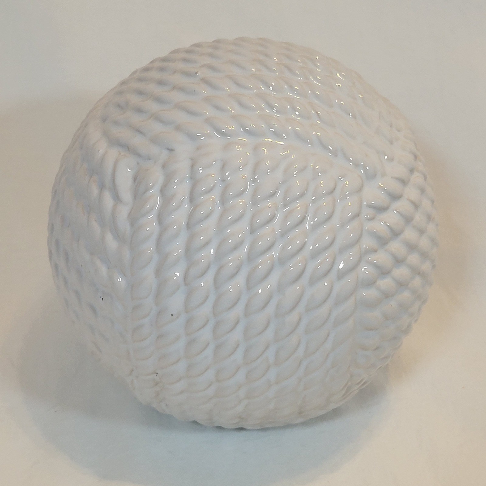 Ceramic Rope Decorative Sphere Orb Home Decor 7in White Nautical Beach Carpet gallery