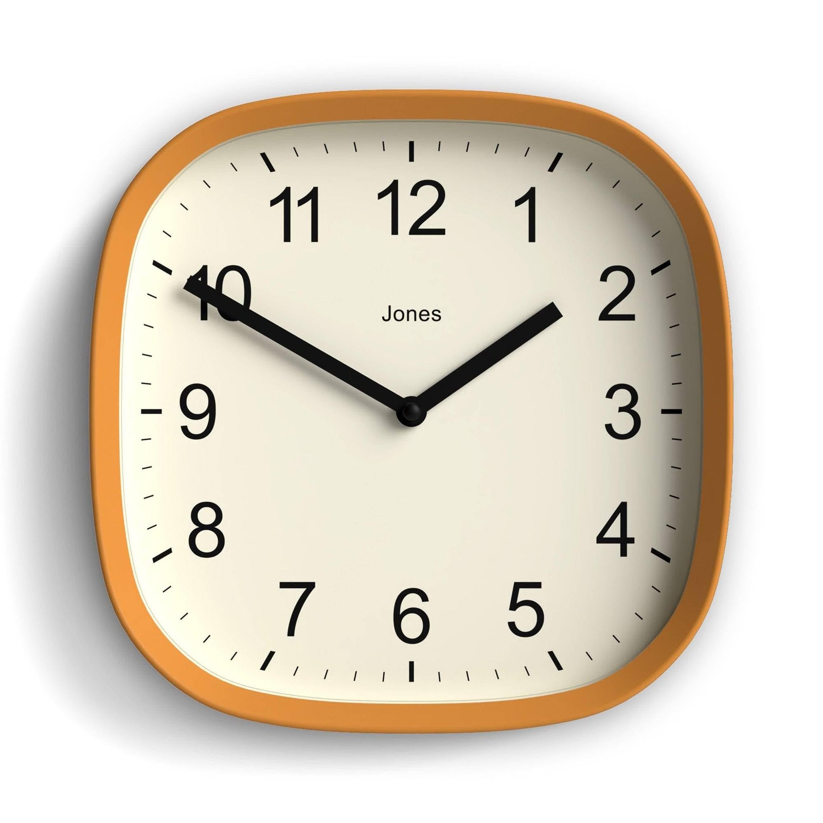10 Inch Sprite Modern Retro Rounded Square Wall Clock Easy Read Mustard Yellow gallery