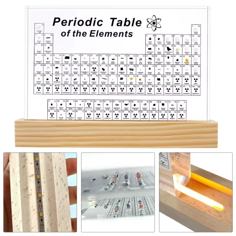 Acrylic Periodic Table Display Mendeleev Elements Desk Ornament Science Gift Hom gallery
