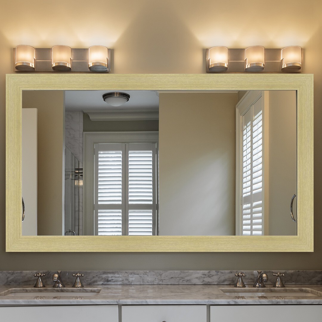 Mirror and Frame Handmade Vistora Light Beige Finish Modern Style gallery