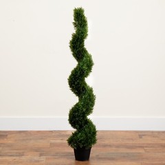 4ft Artificial Cedar Spiral Topiary Tree UV (Indoor/Outdoor). Retail $173