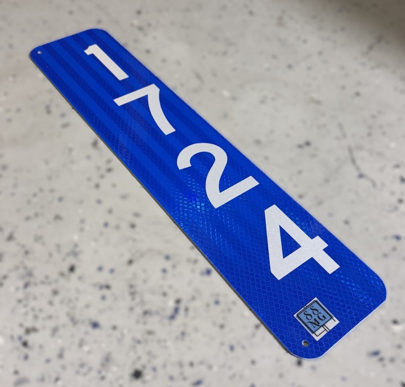 Double-Sided Vertical Reflective 911 Address Sign 18"X4" By SSMG gallery