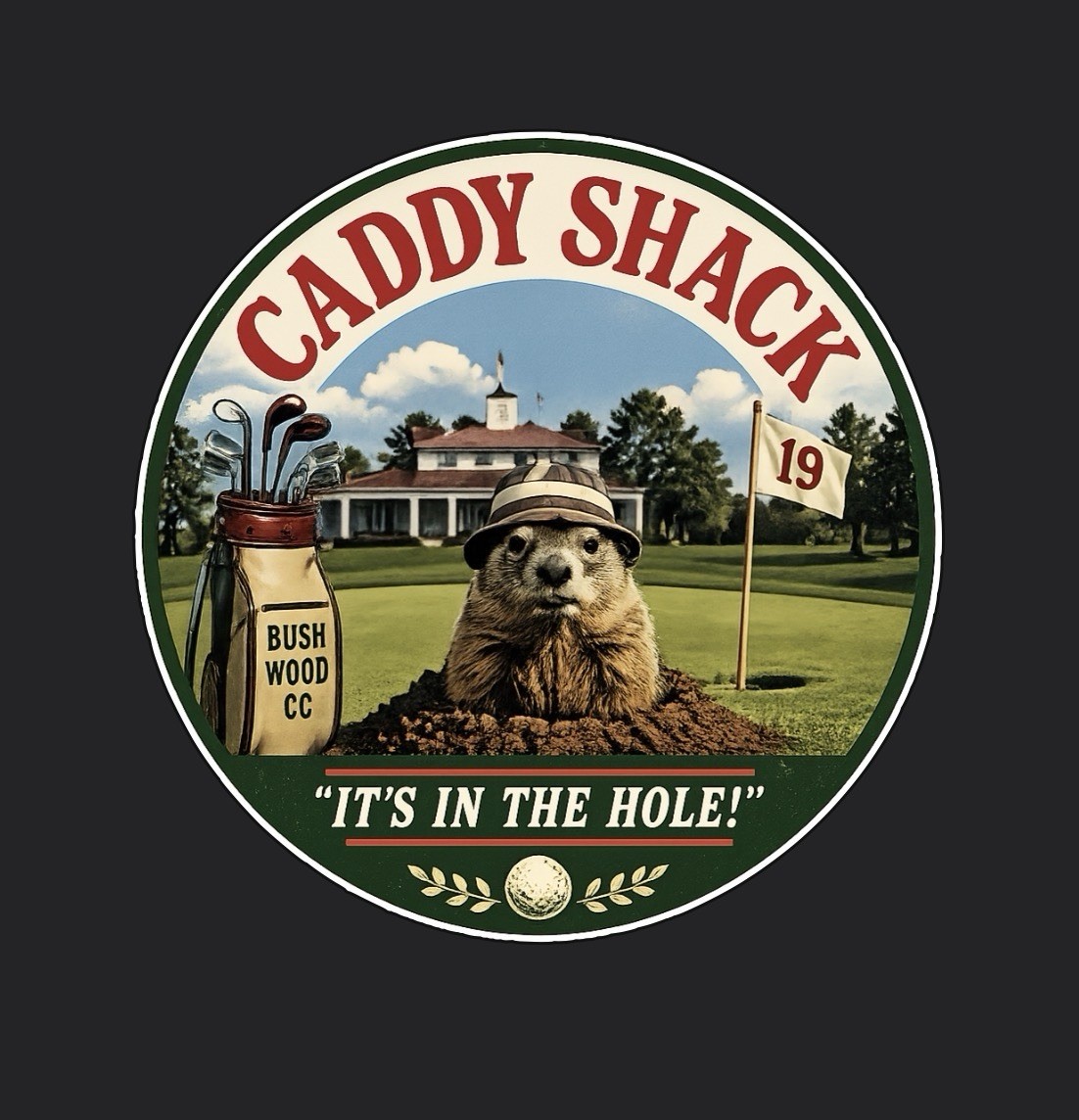 Caddy Shack Inspired Gopher Golf Sticker 3” Wide It’s In The Hole Funny Decal gallery