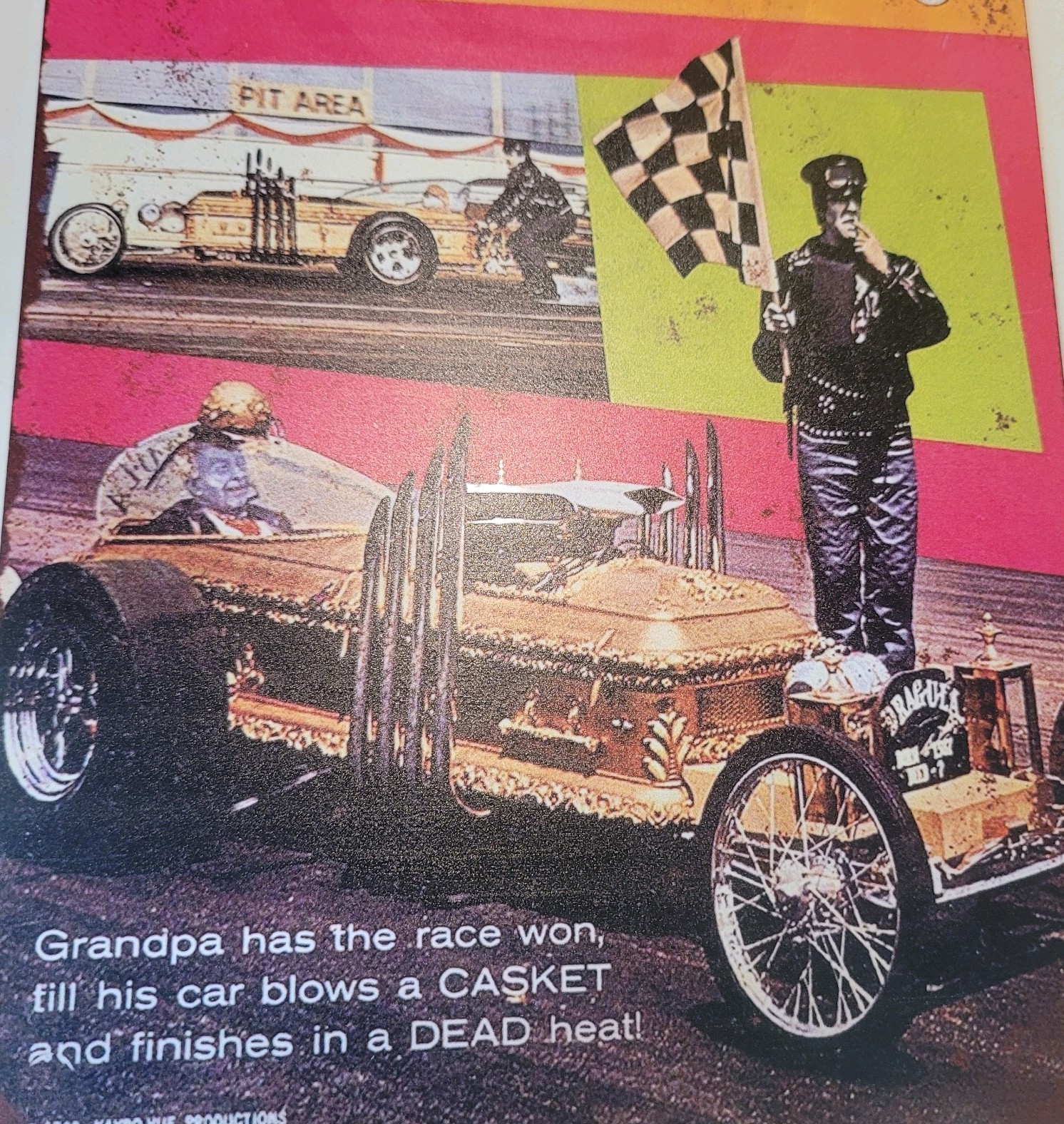 The Munsters Tin Sign Drag-u-la Hotrod Herman Grandpa Bold Colors Drag Racing gallery