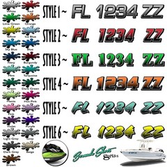 Boat Registration Numbers & Letters 2 Pack 3″ x 15″ Boat & Jetski Stickers GRB