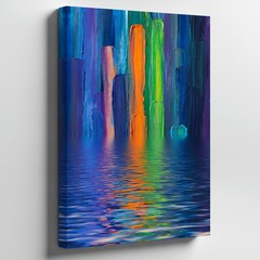 Wall Art Create An Expressionist Artwork Featuring A Vibrant, Abstract Cityscape