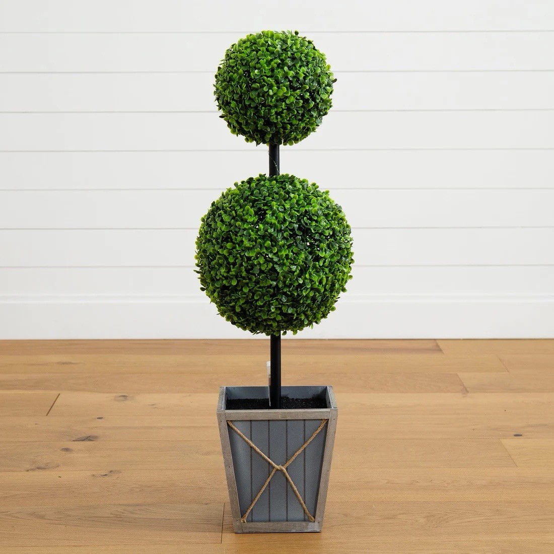3’ UV Resistant Artificial Double Ball Boxwood Topiary with LED (Indoor/Outdoor) gallery