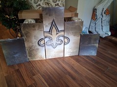New Orleans Saints Multi-Panel Vertical Wall Art Print Brown Beige Black