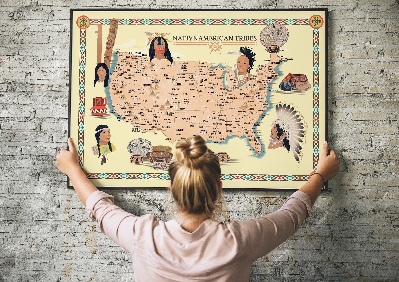 Native American Indian Tribes Map History Poster Territory Tribal Spirit Nation gallery