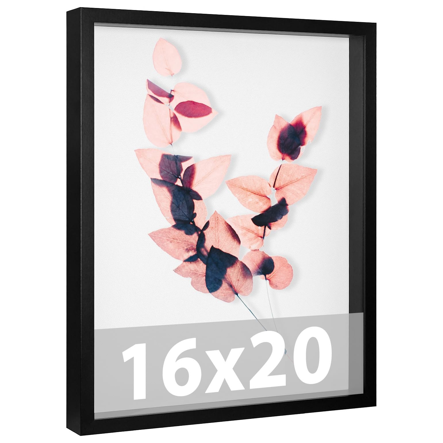 Califortree Large 16x20 Shadow Box Frame with Soft 16x20, Black - Foam Back gallery