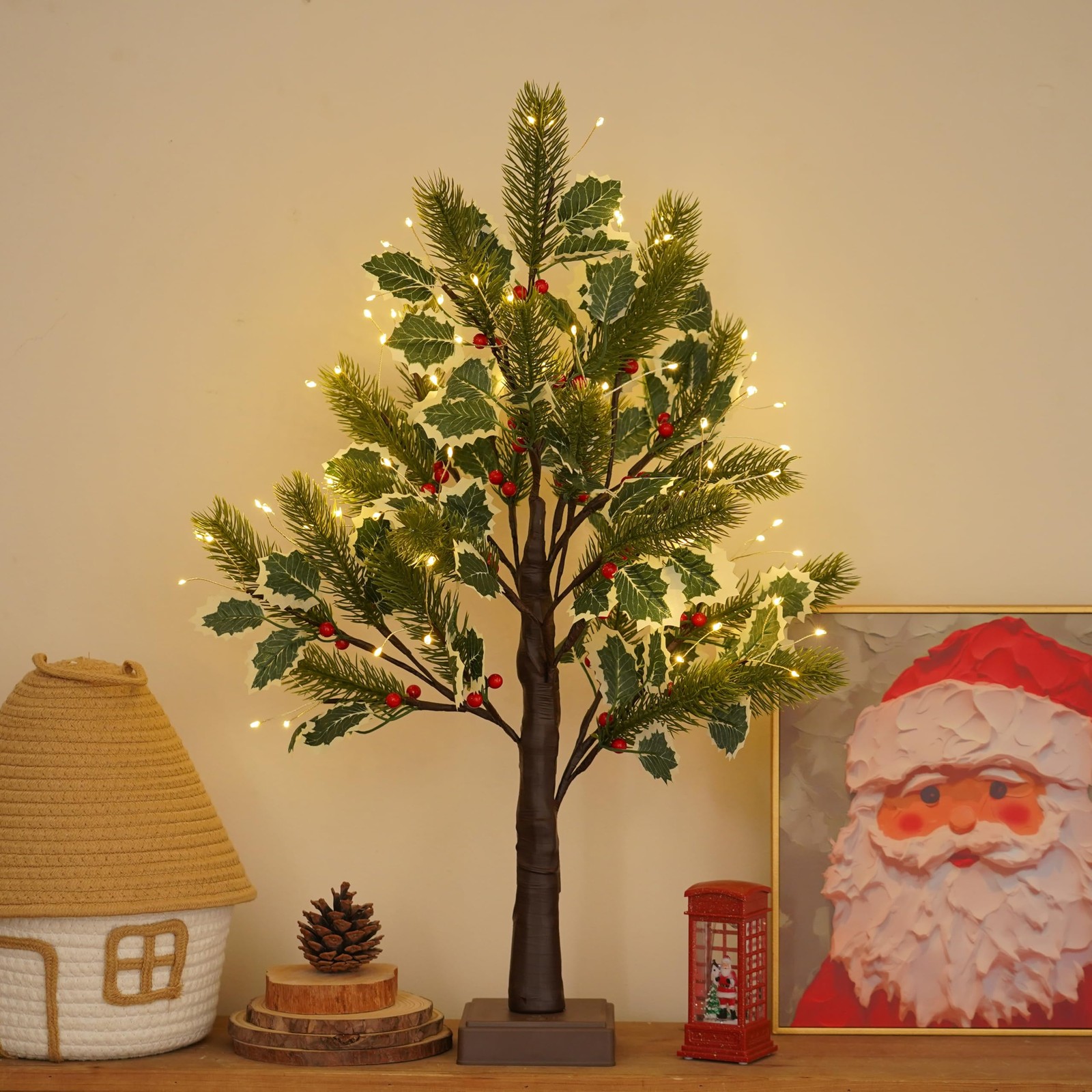 2 FT Christmas Tree with 72 LED Lights, Christmas Decorations Indoor, Fairy L... gallery