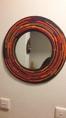 Round Beaded frame wall mirror, Easter/Valentine Console Rable Mirror.