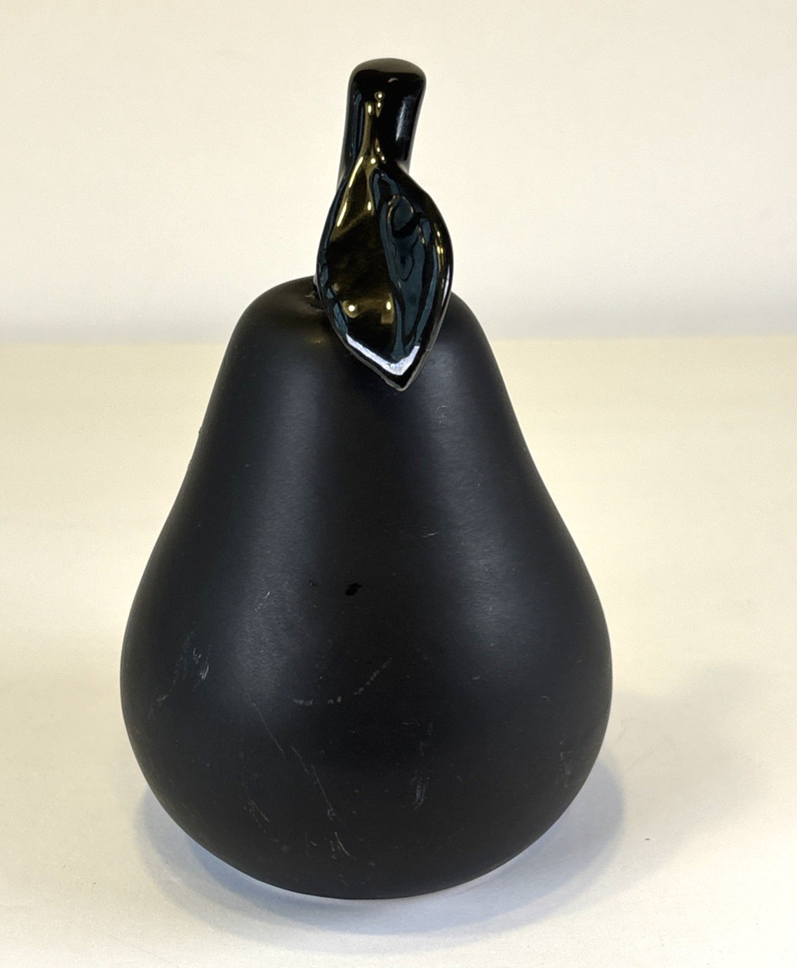 Matte Black Ceramic Pear Modern Minimalist Dark Academia Shelf Decor Art gallery