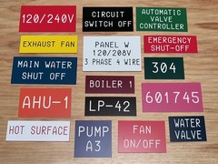 Custom Engraved Industrial Nameplate / Tag Sign Plaque Plate Label Placard