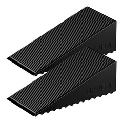 2-Pack Solid Black Rubber Door Stoppers Wedge for Bottom of Door