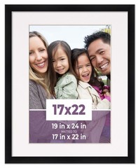 17×22 Frame Black With White Picture Mat For 17×22 Photo – Black 19×24 Frame To