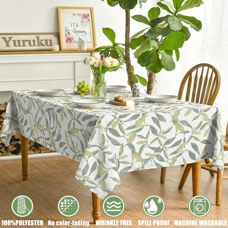 Floral Tablecloth Rectangle 100% Polyester | Floral Printed Fabric, Wipeable gallery