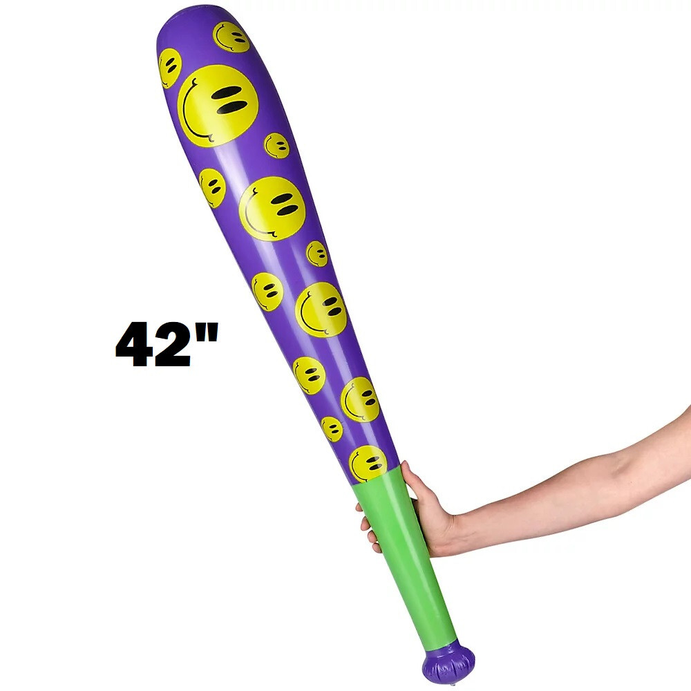 Inflatable Baseball Bats (Smiley Faces) 4 Pieces (Huge - 42 Inches) gallery