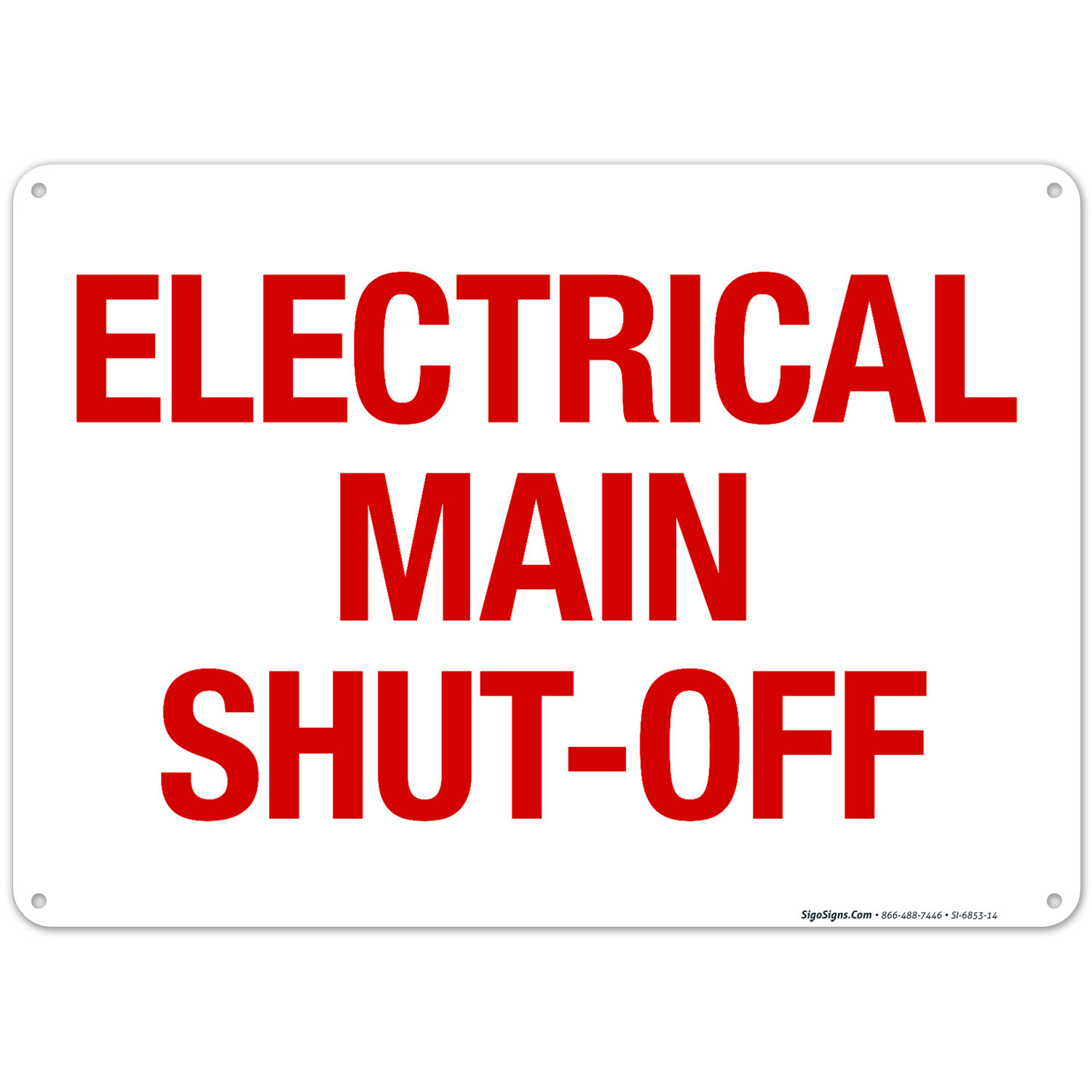 Electrical Main Shut-Off Sign, gallery