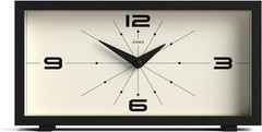 ® Odeon Desk Clock | Modern Rectangular Design | Black | Stylish Retro Look for