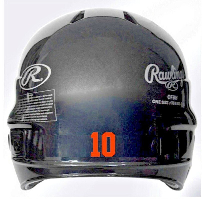 Custom Baseball/Softball Helmet Number Decal 1" Tall (12 pcs) Style 5 gallery