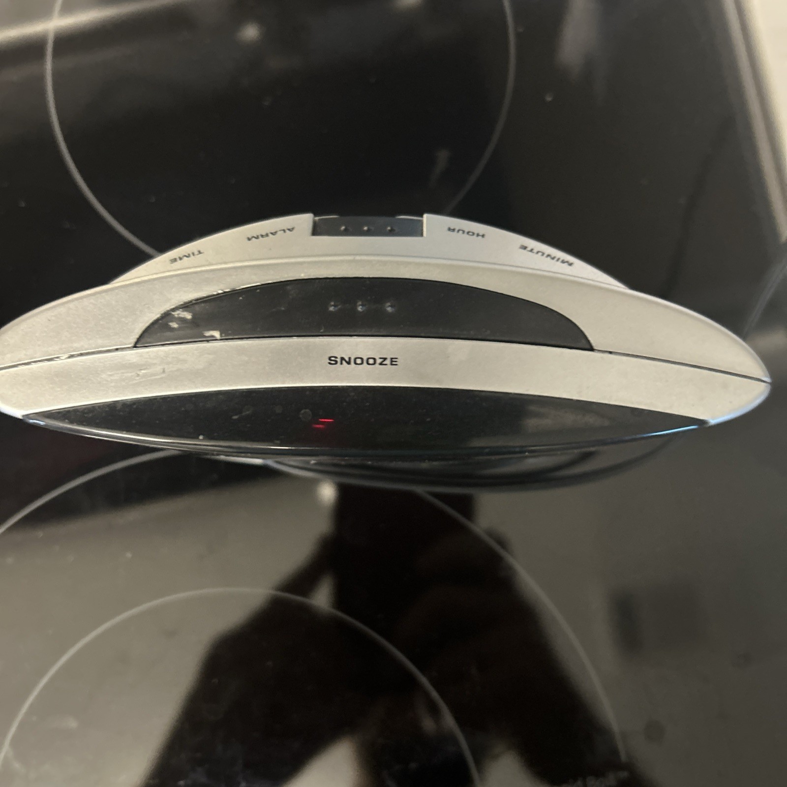 Sharp LED Digital Alarm Clock - Silver - Swivel Base - Large Red Display -SPC033 gallery