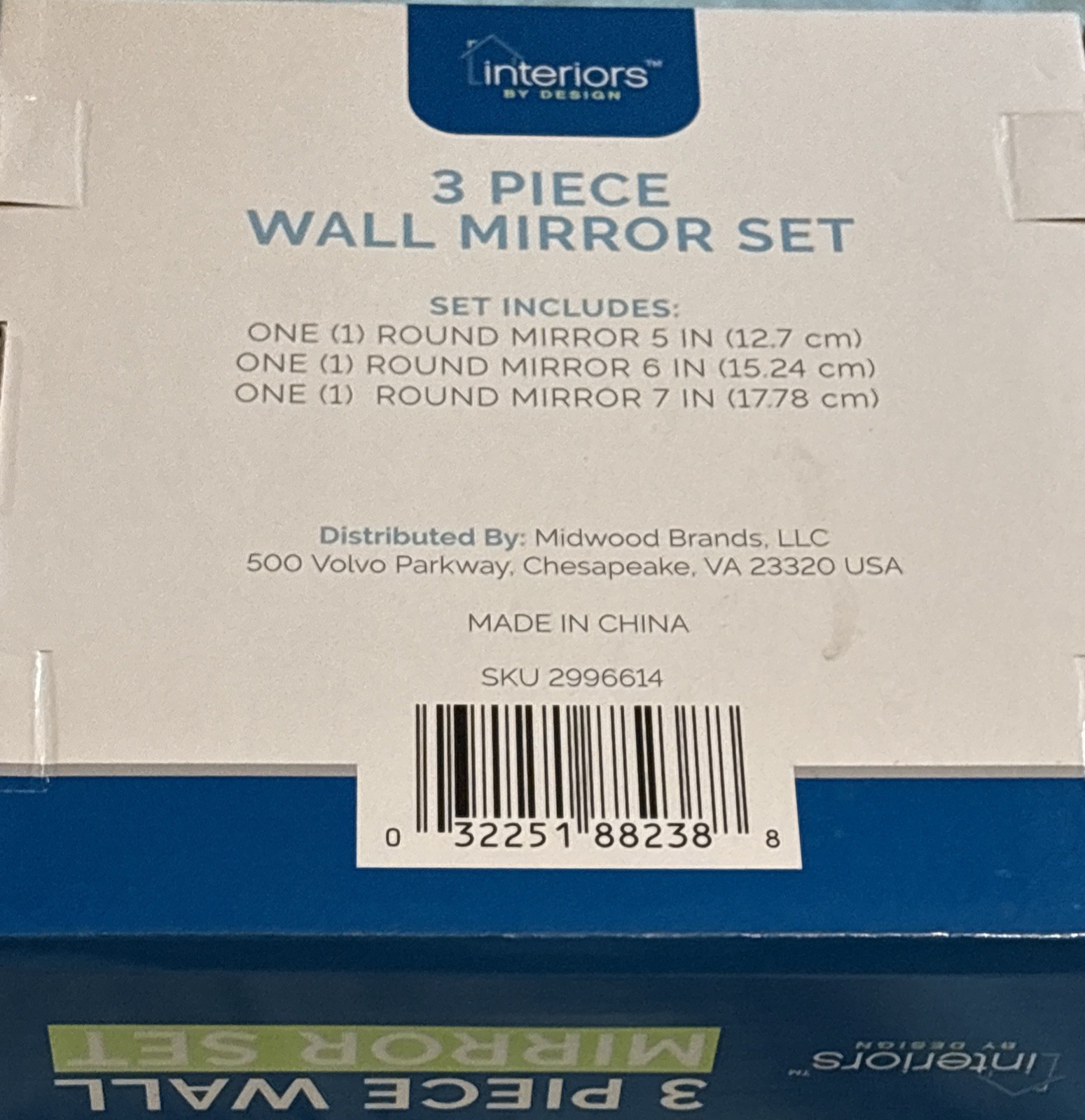 Interiors by Design 3pc Round Gold Framed Wall Mirror Set 5" 6" 7" gallery