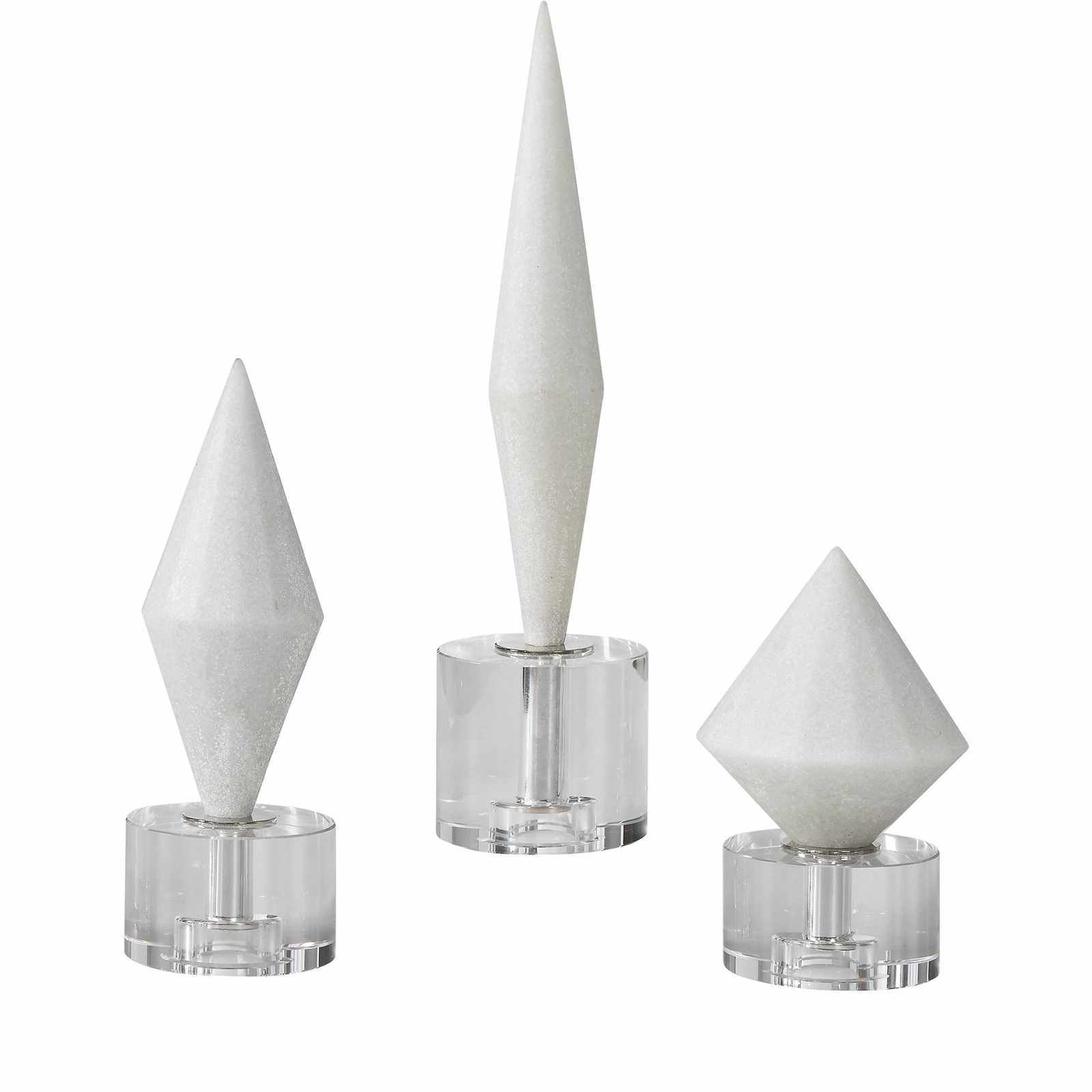 Uttermost 17580 Alize White Stone Sculptures Set of 3 gallery