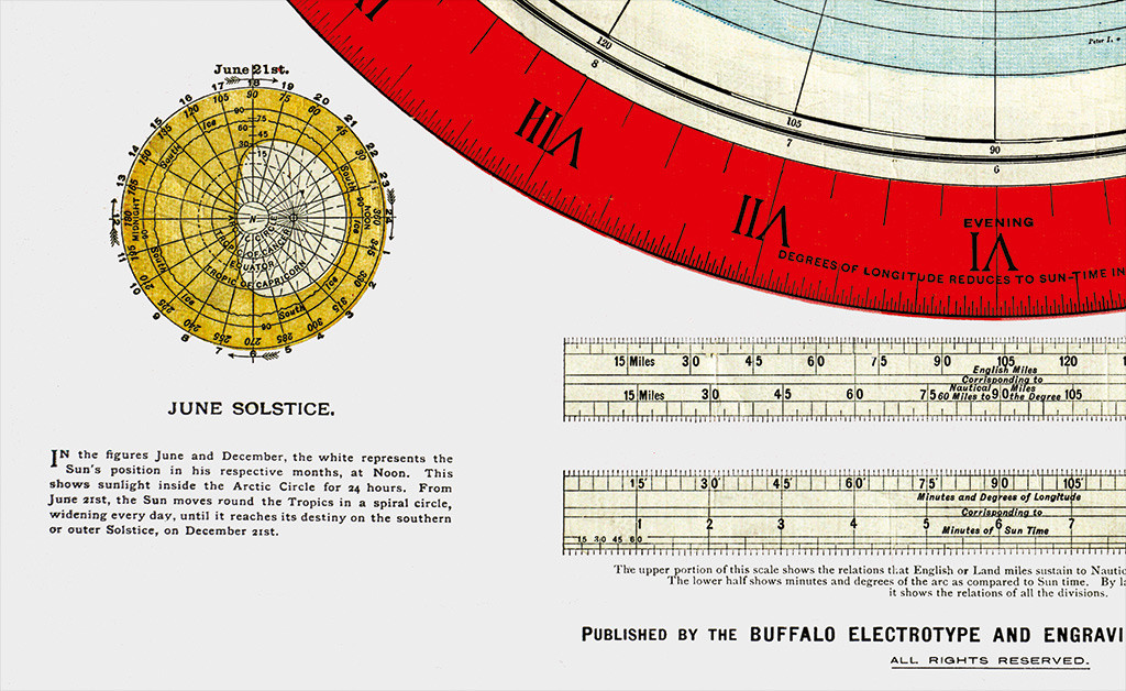 Flat Earth Map - Gleason's New Standard Map Of The World - Medium 18 x 24" 1892 gallery