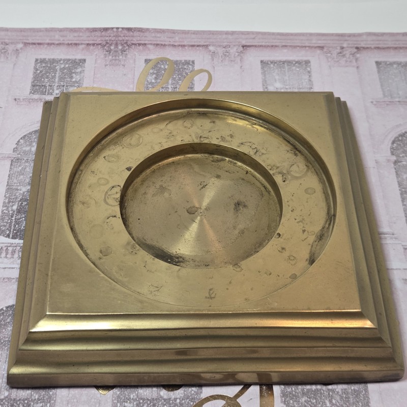 Solid Brass Square Display Riser Bases Stands Tiered Set Of 2 Classic 6.5" gallery