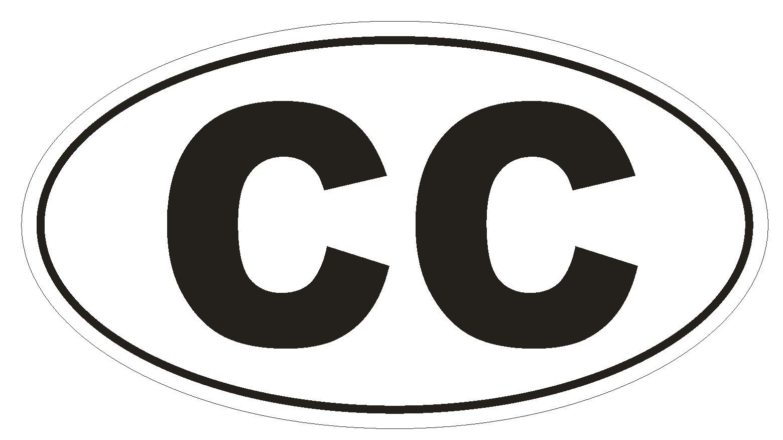 CC Consular Corps Country Code Oval Bumper Sticker or Helmet Sticker D892 Euro gallery