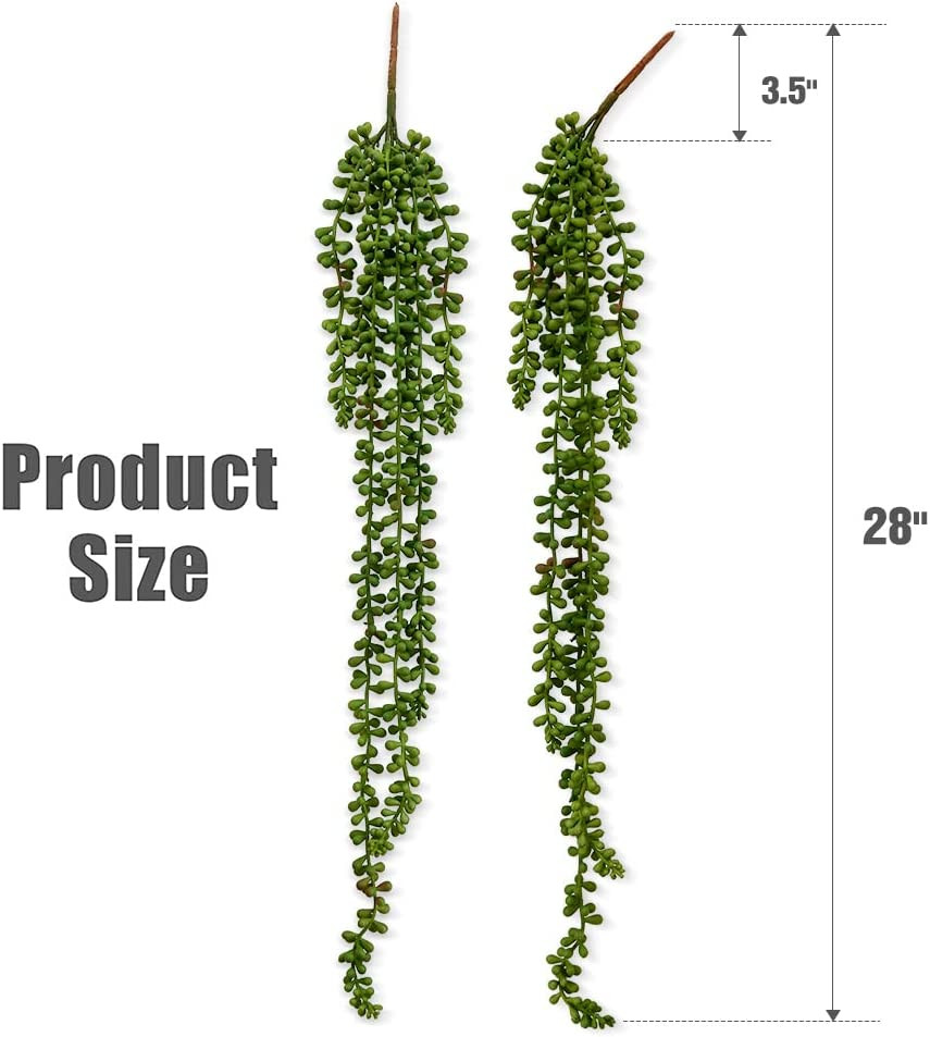 6 Pcs Artificial Succulents Hanging Plants, Fake String of Pearls Greenery gallery