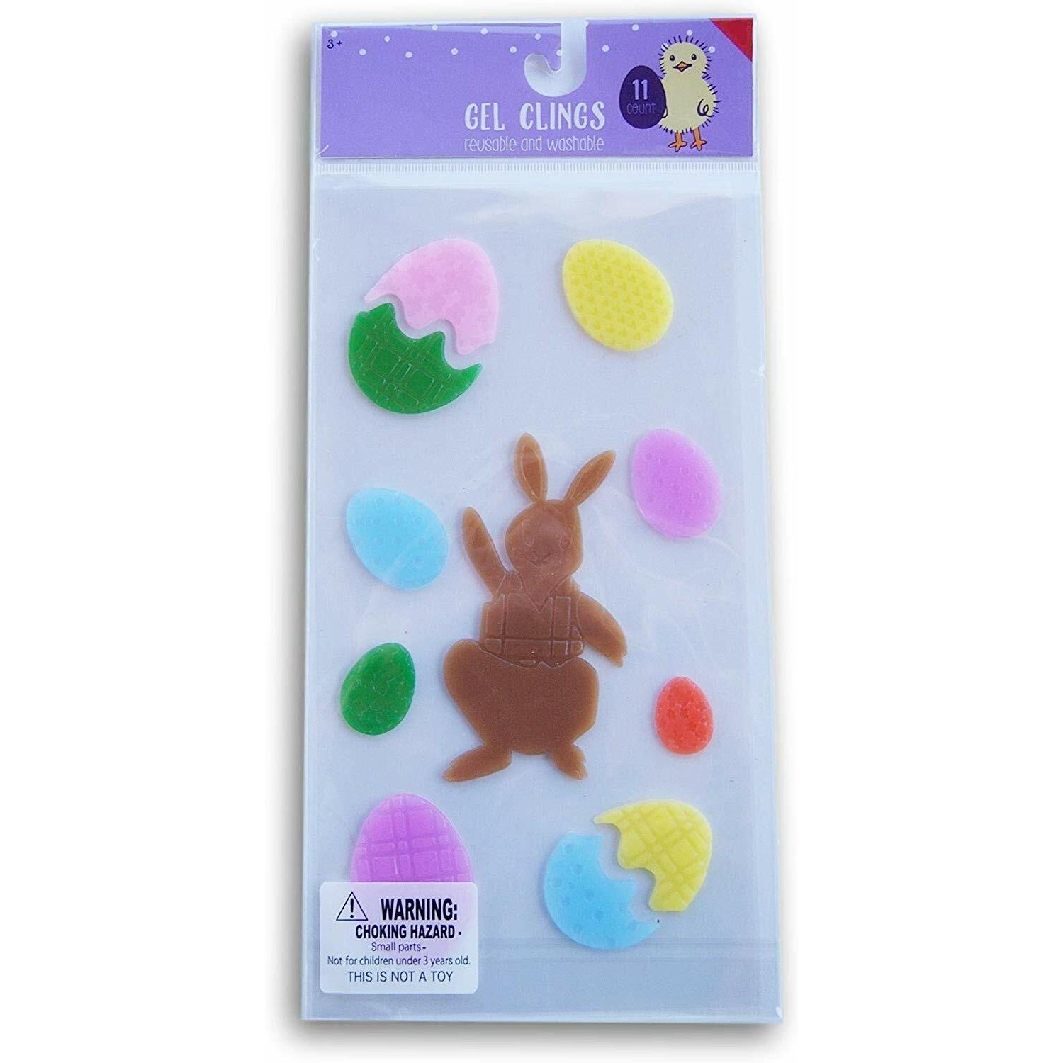 NEW Spring Easter Bunny Rabbit Eggs CUTE Window Gel Clings Decorations 11 pcs gallery