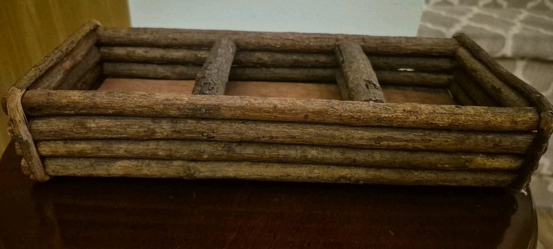 Rectangle Rustic Stick Twig Backet 12 Inches Long 5 Inches Wide 2 1/2 Deep gallery